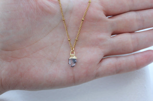 18K Gold Plated Herkimer Diamond Necklace