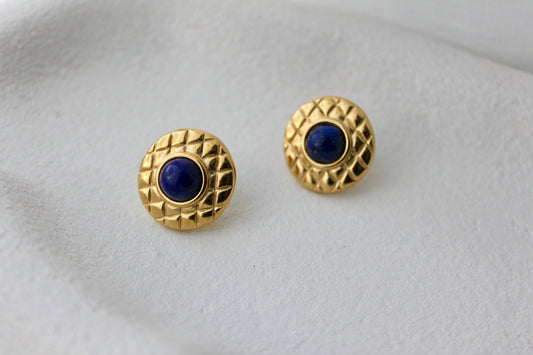 Lapis Lazuli Earrings 18K Gold Plated