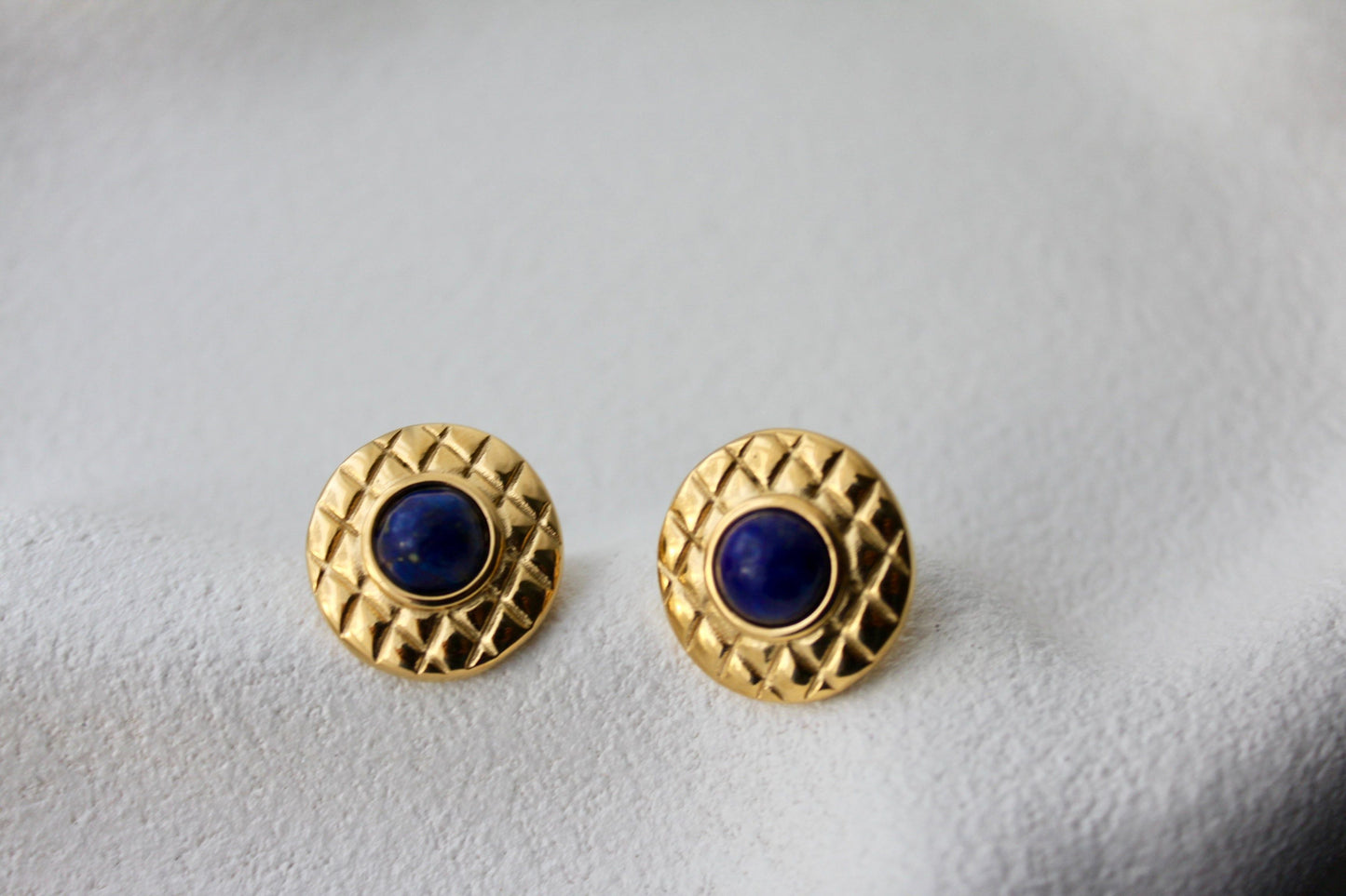 Lapis Lazuli Earrings 18K Gold Plated