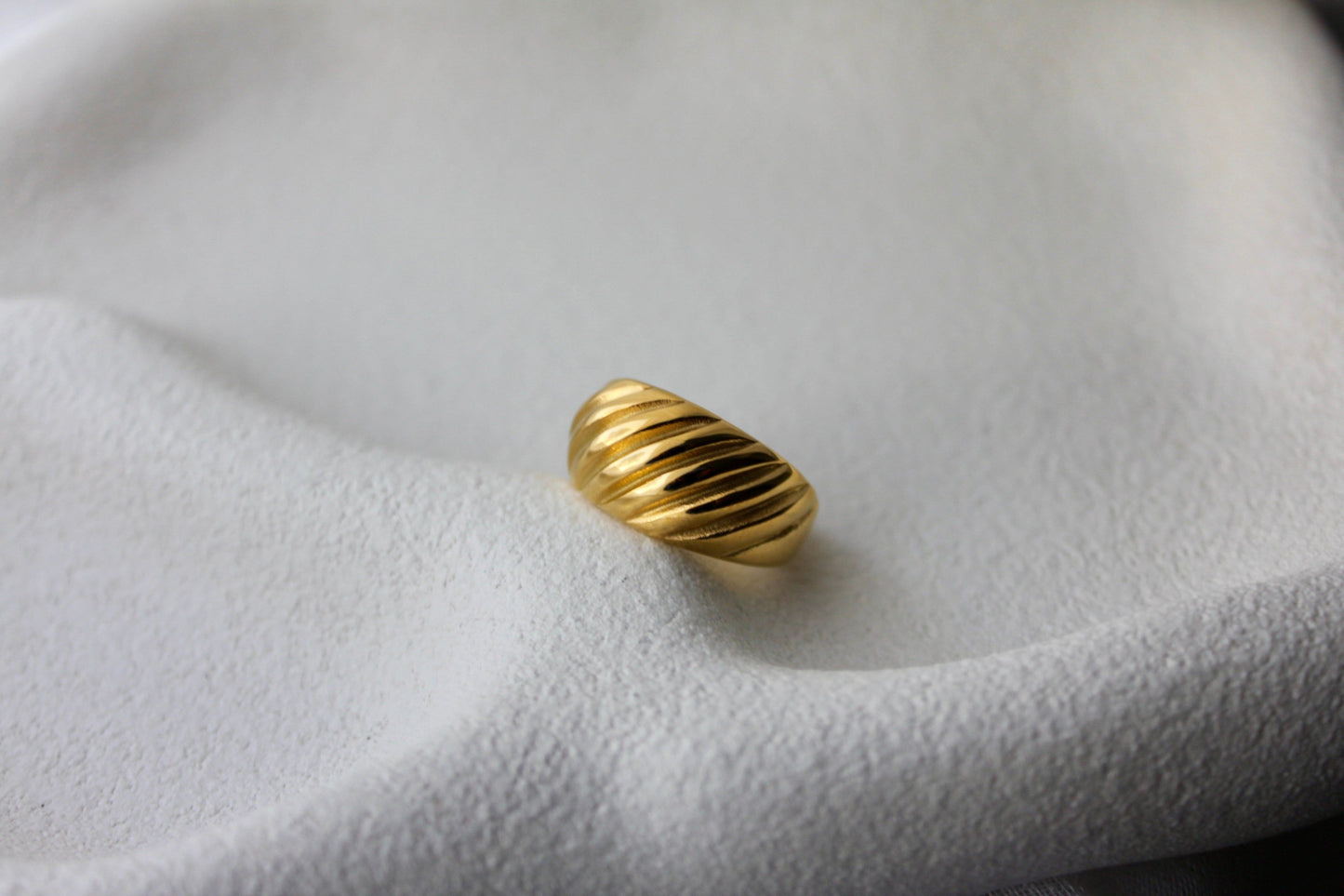 18K Gold Plated Texture Ring