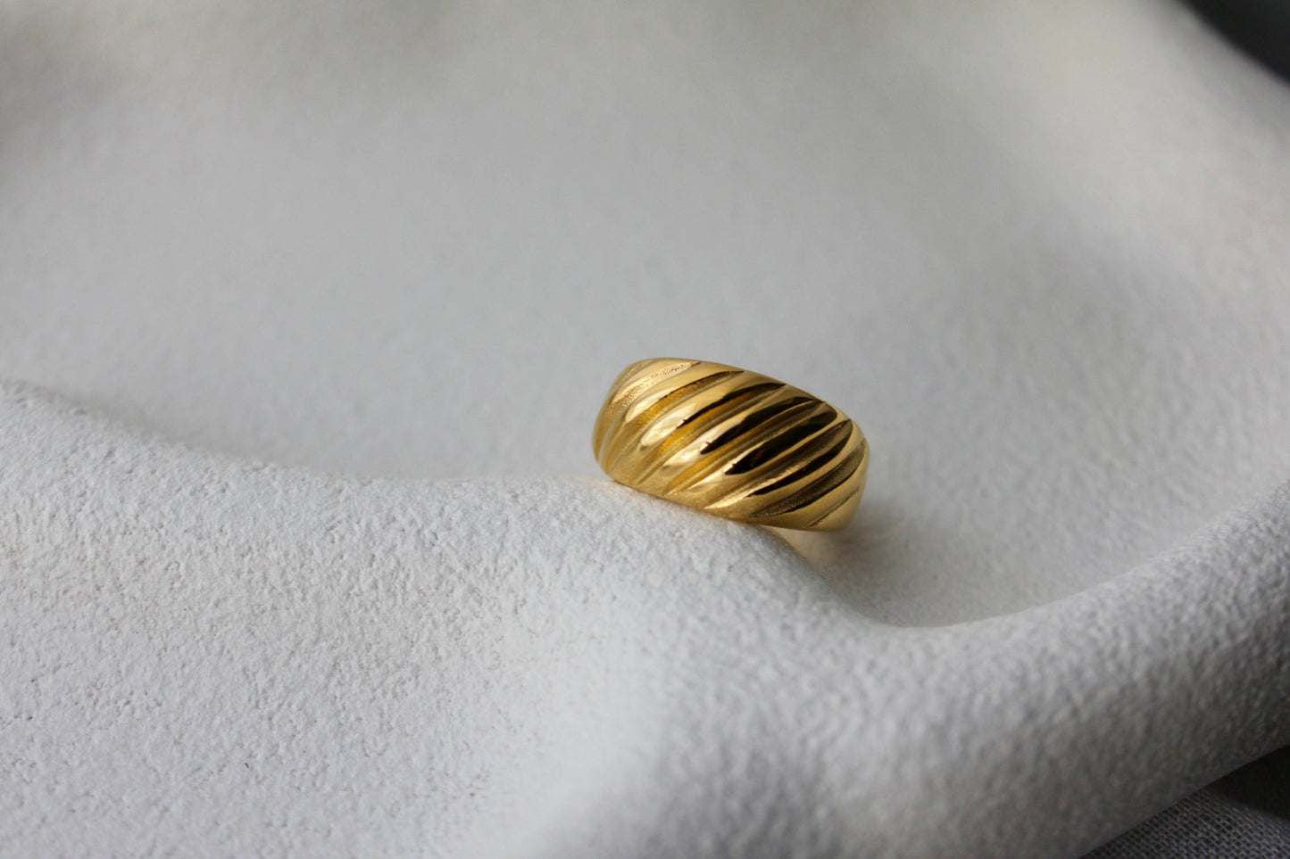 18K Gold Plated Texture Ring