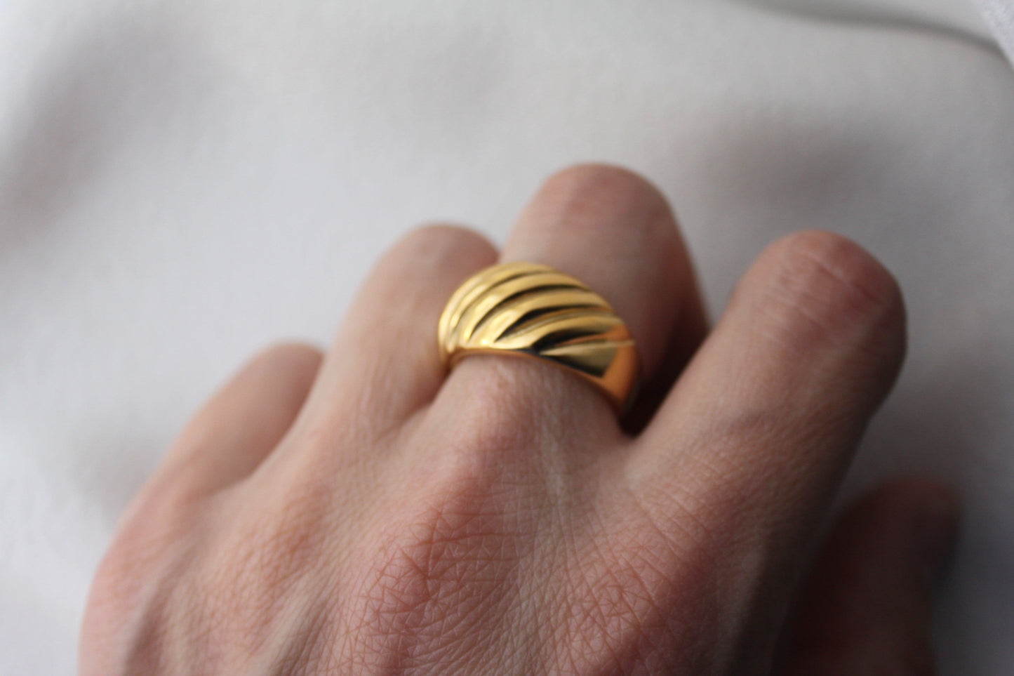 18K Gold Plated Texture Ring