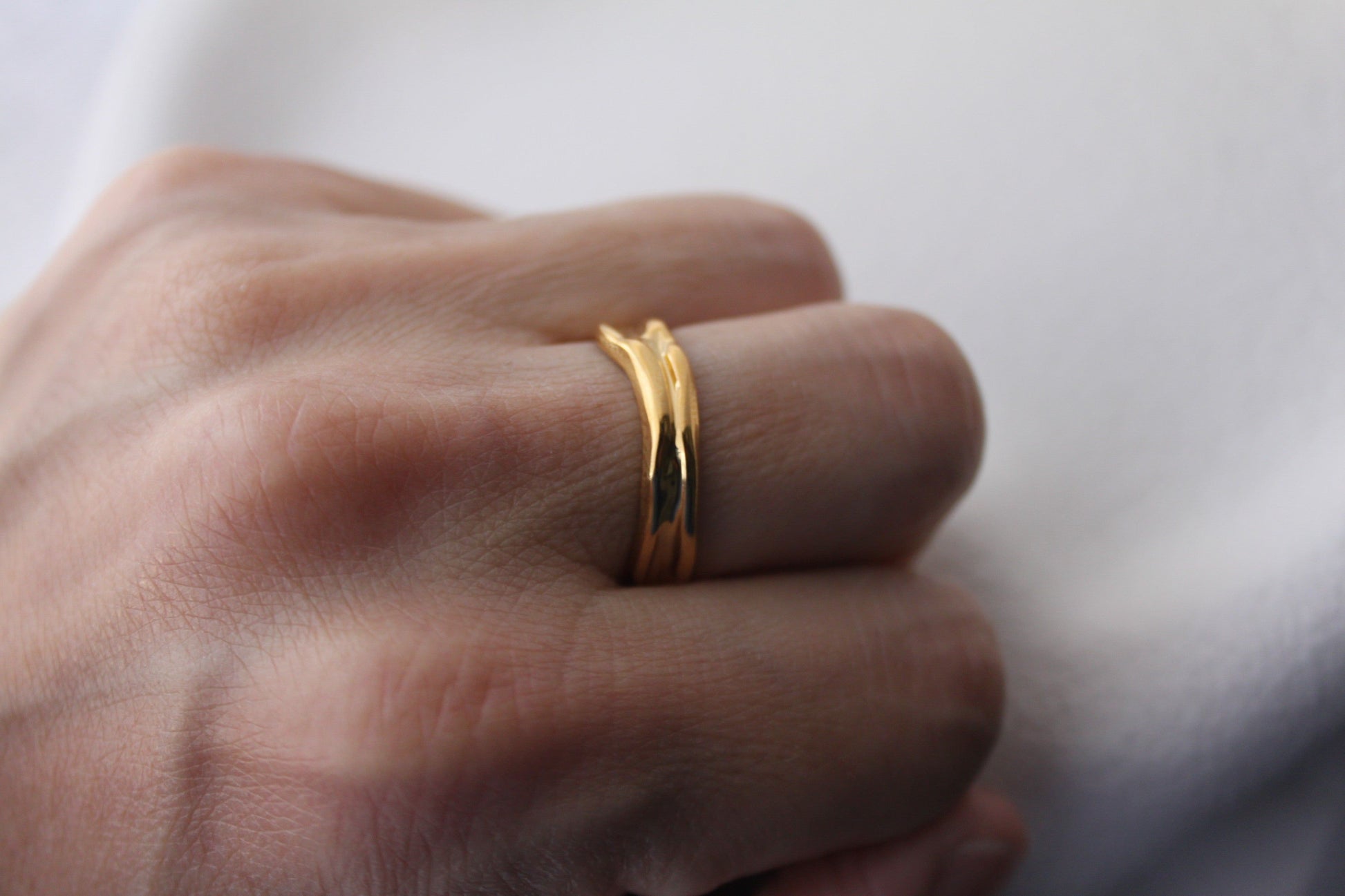 18K Gold Plated Wave Ring