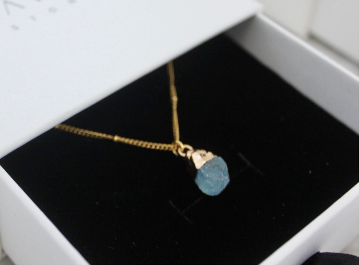 18K Gold Plated Beaded Aquamarine Necklace