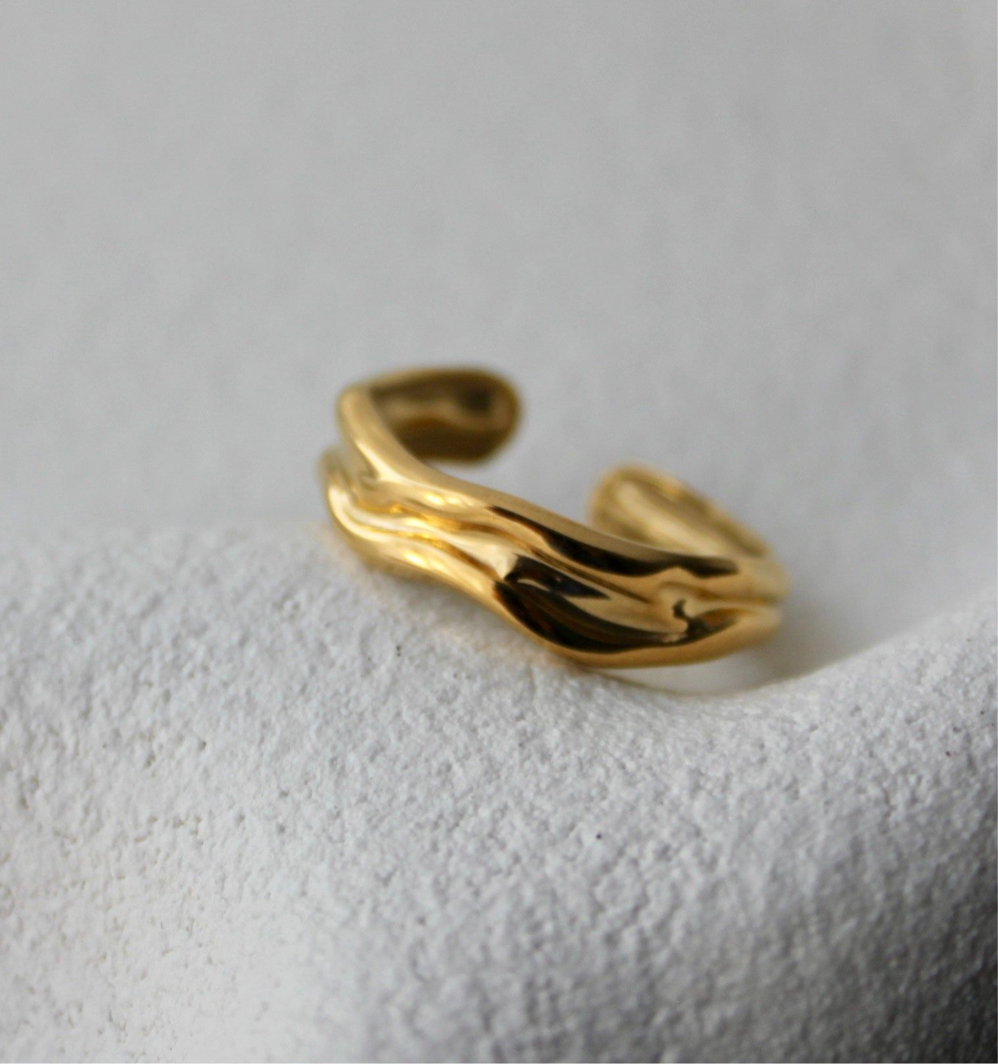 18K Gold Plated Wave Ring