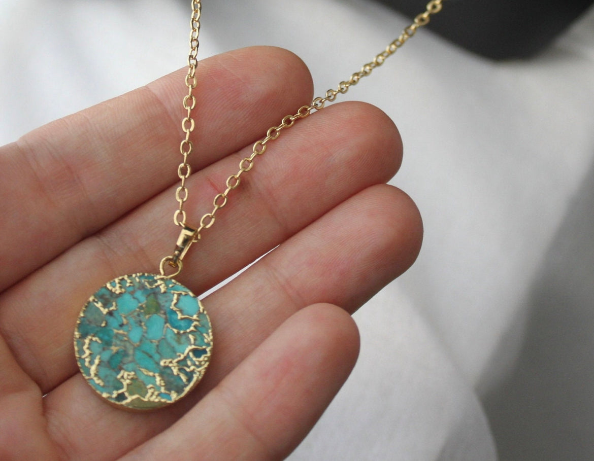 18K Gold Plated Turquoise Necklace