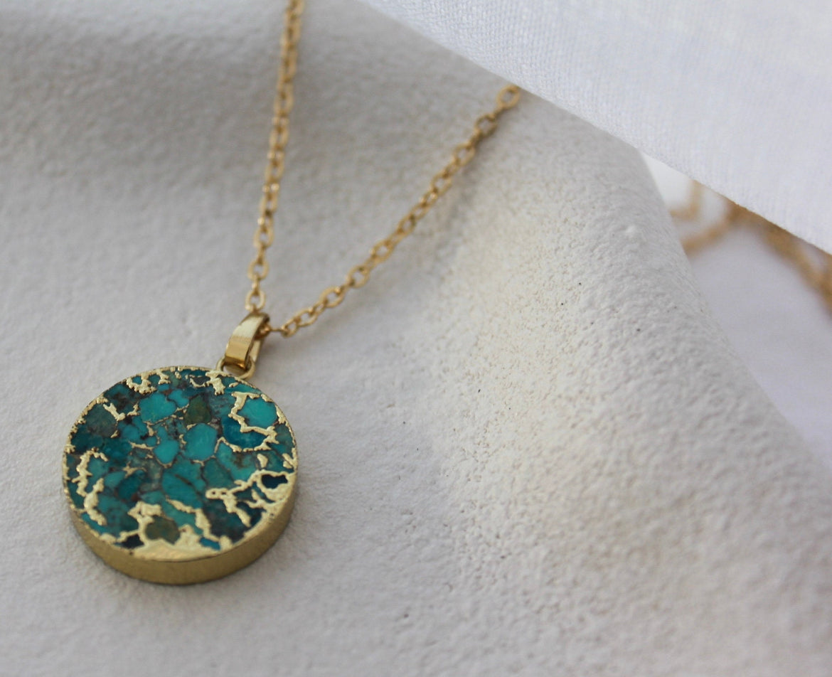 18K Gold Plated Turquoise Necklace