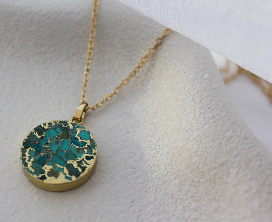 18K Gold Plated Turquoise Necklace