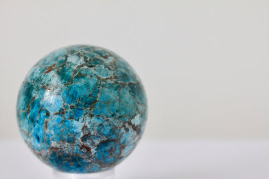 Blue apatite sphere