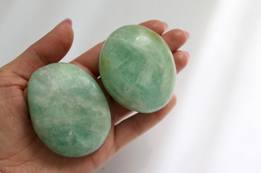 Green Fluorite Palm Stone