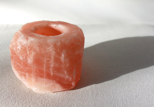 Himalayan salt crystal candle holder