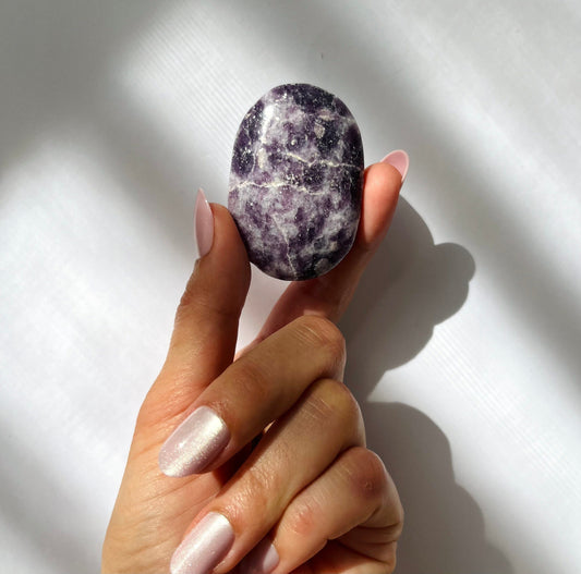 Lepidolite Palm Stone