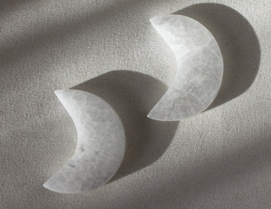 Selenite Crescent Moon