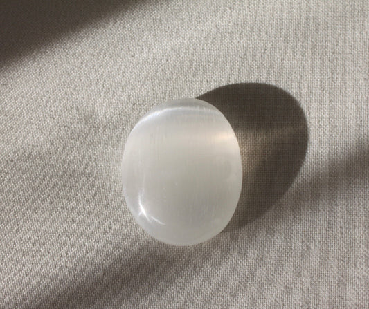 Selenite Palm Stone